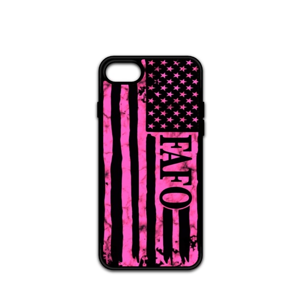Pink American Flag FAFO Print Phone Case - Picture 9 of 10